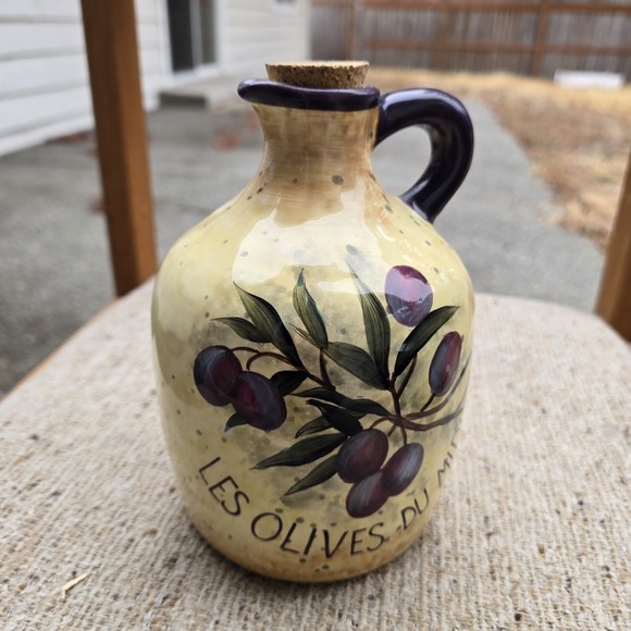 Garden of Olives Other - Olive Oil large Cruet, Hand painted Ceramic